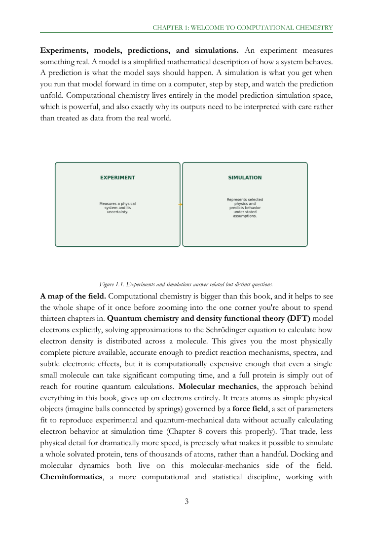 Sample page explaining models, predictions and simulations